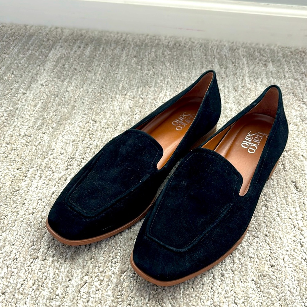 Like new black suede flats - small scuff